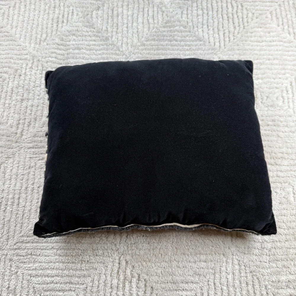 Penny Flower Cat Hooked Pillow Folk Art Decor Cottagecore Farmhouse Boho Rustic